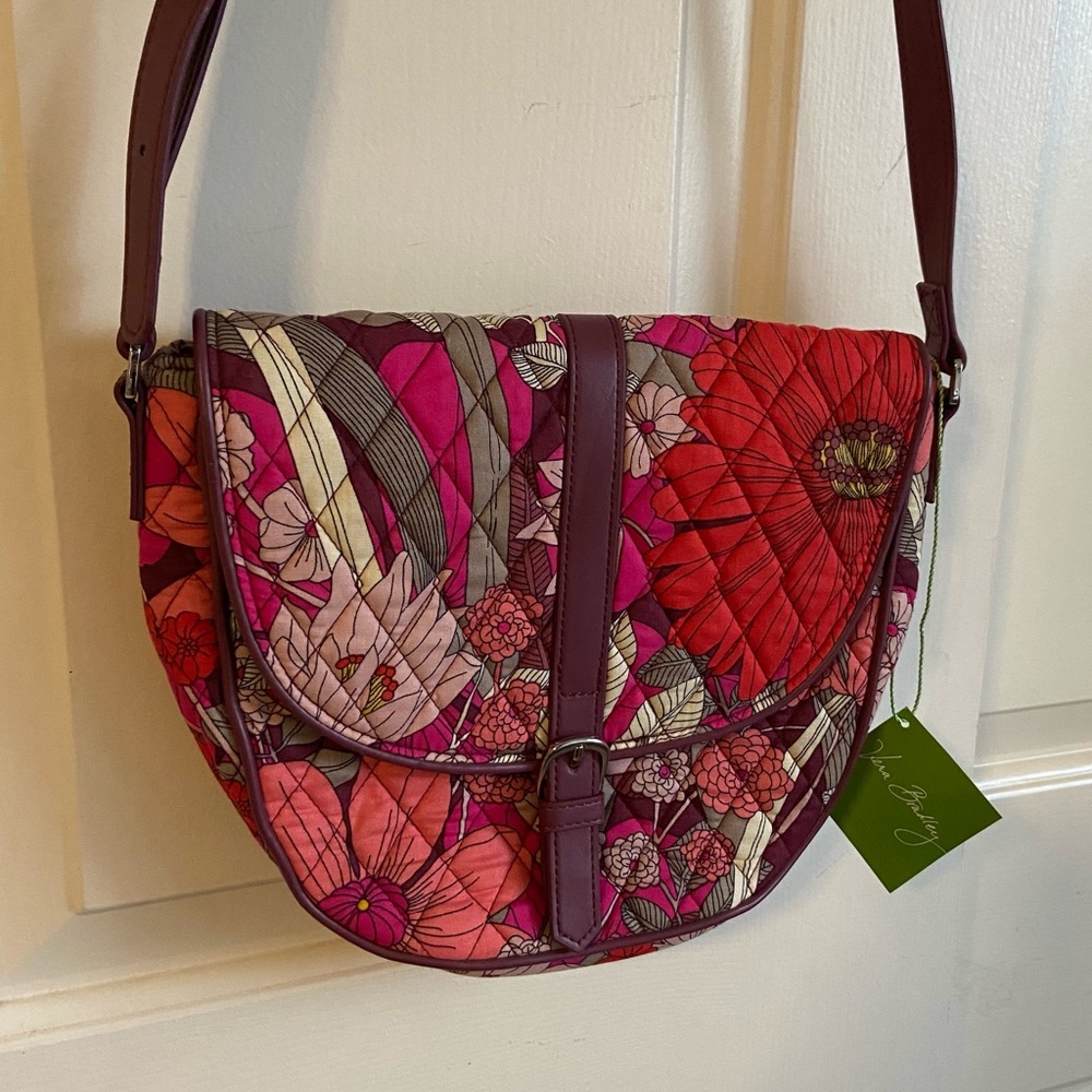 NWT Vera Bradley bohemian blooms slim saddle bag